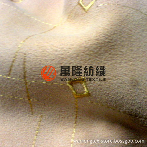 100% Polyester Embroidered Suede Leather for Home Textile